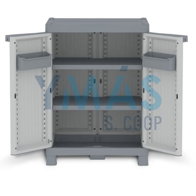 ARMARIO BAJO 2 PUERTAS RESINA WAVE GRIS 97X70X43CM