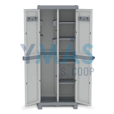 ARMARIO ESCOBERO 2 PUERTAS WAVE GRIS 181X70X43CM