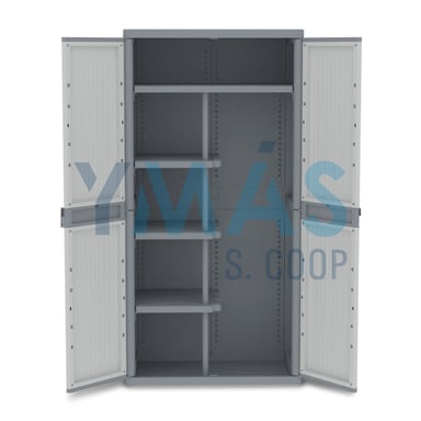 ARMARIO ESCOBERO 2PUERTAS JUMBO GRIS 180X89.7X53.7