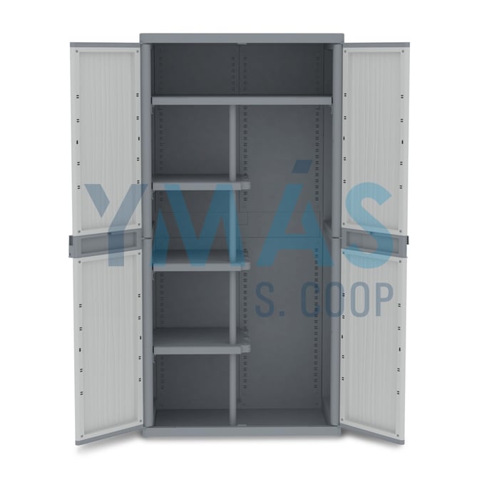 ARMARIO ESCOBERO 2PUERTAS JUMBO GRIS 180X89.7X53.7