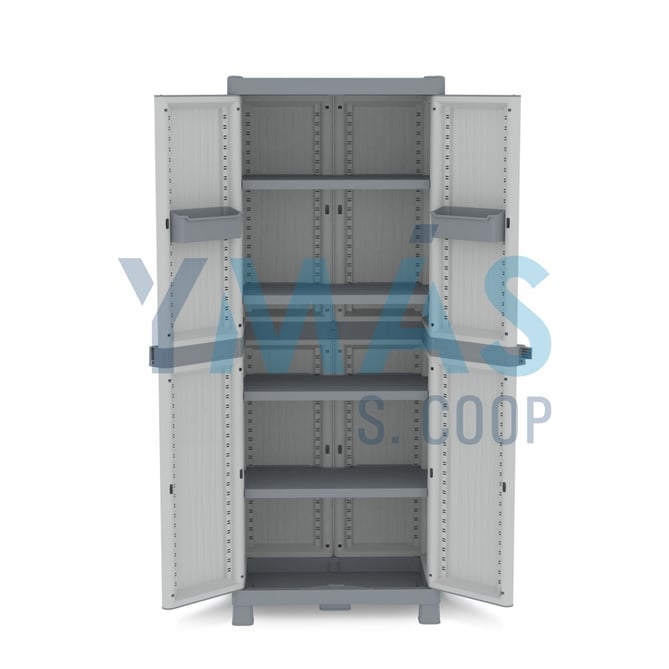 ARMARIO 2 PUERTAS RESINA WAVE GRIS 181X70X43CM