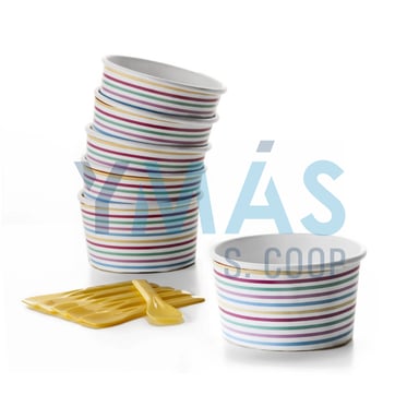 SET 6VASOS DESECHABLES Y 6 CUCHARAS