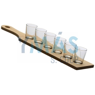 SET 6VASOS CHUPITO 40ML CON TABLA