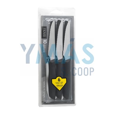 JUEGO 6 CHULETEROS ACERO INOX