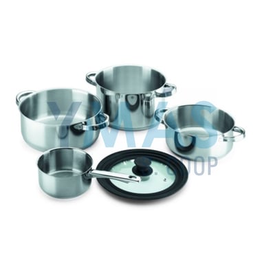 BATERIA FACILE INDUCCION ACERO 3 PIEZAS + 1 TAPA