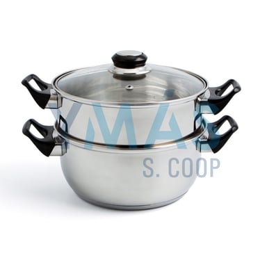 SET VAPORERA + CACEROLA INOX CON TAPA 22CM