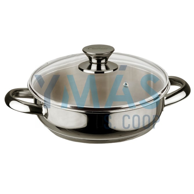 TARTERA ECCO INOX TAPA CRISTAL 26CM