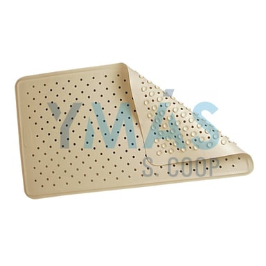 ALFOMBRA BAÑO CAUCHO BEIGE 65X36