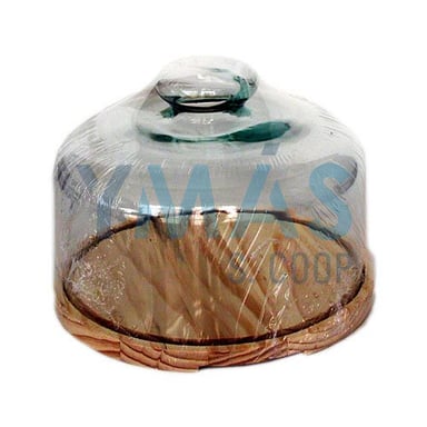 QUESERA CRISTAL MADERA 22CM