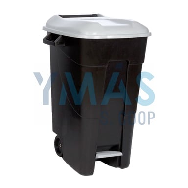 CONTENEDOR RESIDUOS 120L RUEDA PEDAL TAPA GRIS