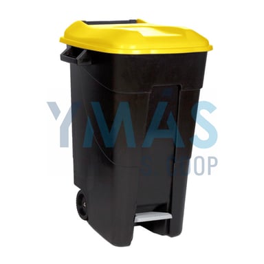 CONTENEDOR RESIDUOS 120LT RUEDA PEDAL TP AMARILLA