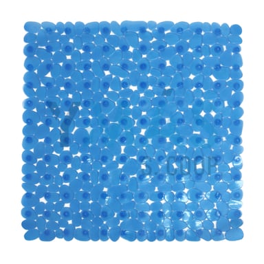 ALFOMBRA DUCHA PVC AZUL 54X54CM MARELIA