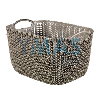 CESTA 19L TRICOTADA KNIT RECTANGULAR MARRON