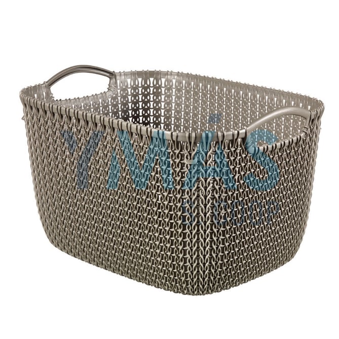 CESTA 19L TRICOTADA KNIT RECTANGULAR MARRON