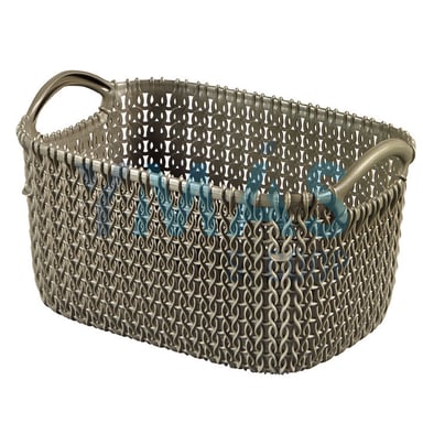 CESTA 3L TRICOTADA KNIT RECTANGULAR MARRON