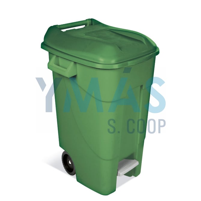 CONTENEDOR JARDIN ECO PEDAL 120L VERDE