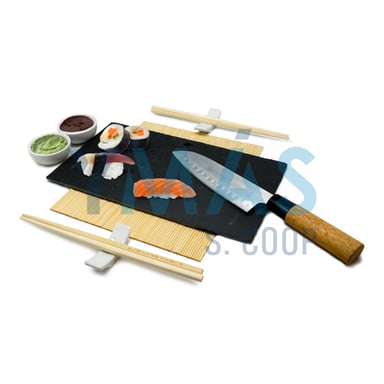 sET SUSHI CON TABLA PIZARRA + 5 PIEZAS