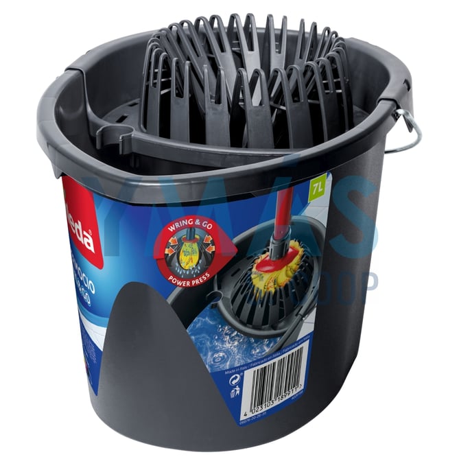 CUBO FREGAR C/ESCURRIDOR 7L. GRIS WRING & GO