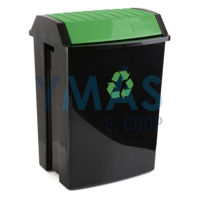 CONTENEDOR RECICLAJE VERDE 50L