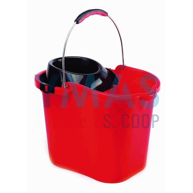 CUBO FREGAR C/ESCURRIDOR 16L ROJO