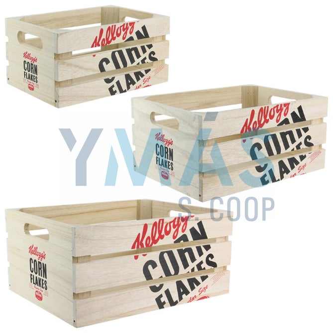 SET 3 CAJAS MADERA KELLOGGS