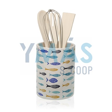 PORTAUTENSILIOS CERAMICA BLUE BAY 10CM