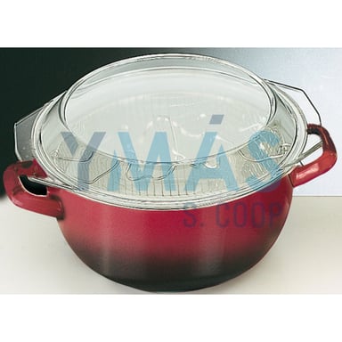 FREIDORA CON CESTILLO Y TAPA VIDRIO 24CM