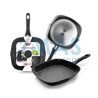 GRILL ALUMINIO INDUCCION PIEDRA 28X28CM