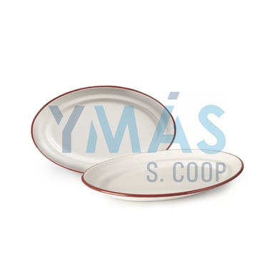 BANDEJA OVALADA ACERO ESMALTADO BORDEAUX 36CM