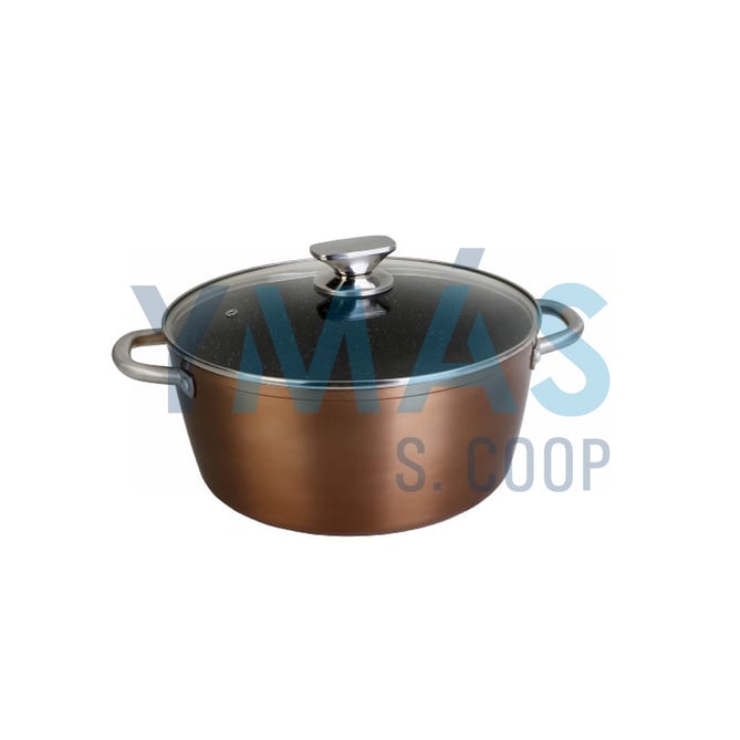 CAZUELA ALTA ALUMINIO FORJADO COBRE TAPA 28CM