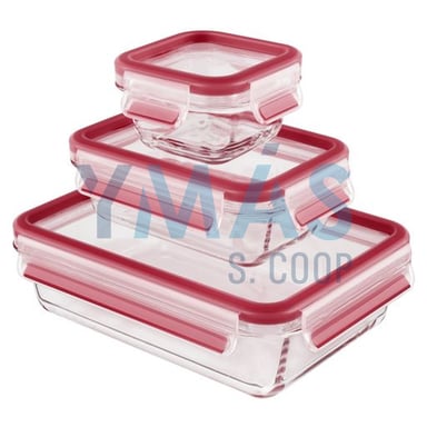 SET 3 HERMETICOS CLIP & CLOSE CRISTAL