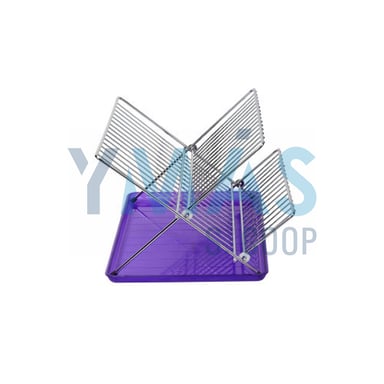 ESCURREPLATOS PLEGABLE INOX BANDEJA LILA
