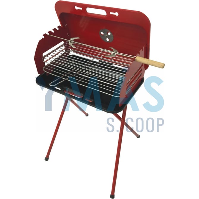 BARBACOA MALETIN ESMALTADA DOBLE PARRILLA