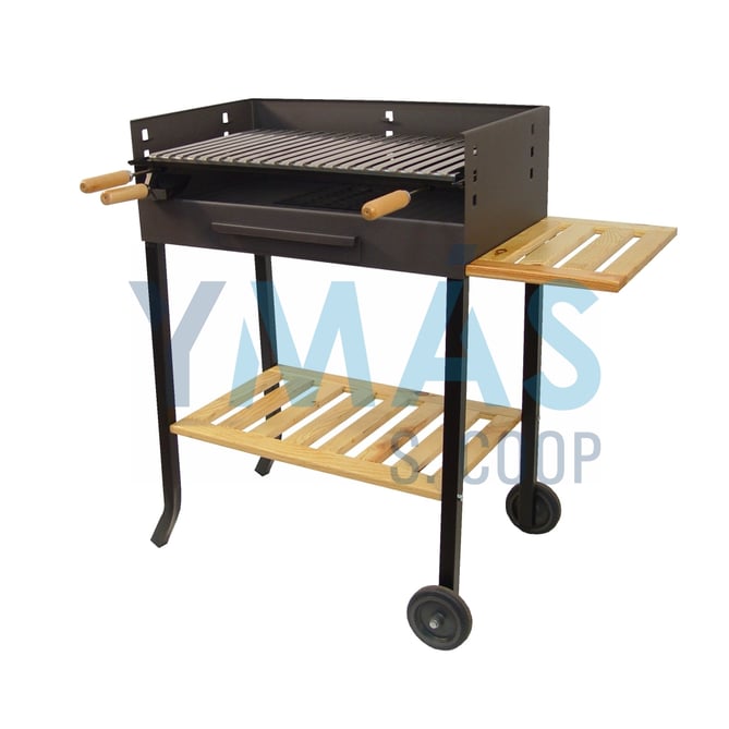 BARBACOA CARBON PARRILLA INOX 88x68x40 CON RUEDAS