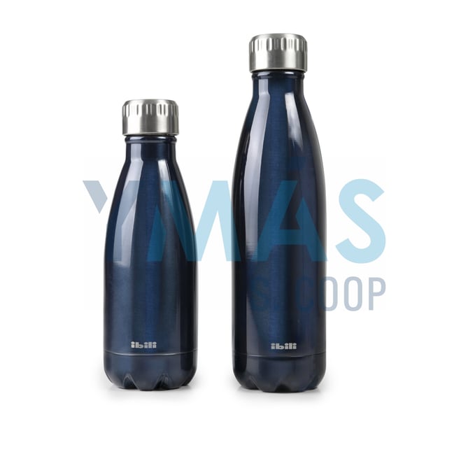 BOTELLA TERMO DOBLE PARED INOX AZUL 500ML