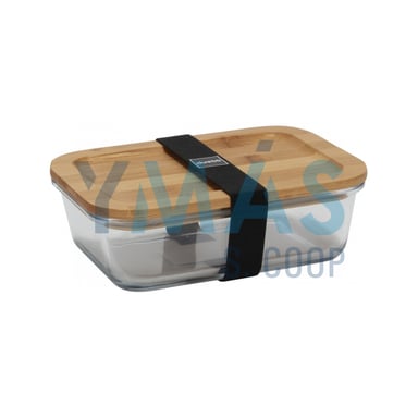 HERMETICO CRISTAL/TAPA BAMBU 1050ML