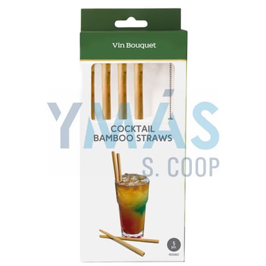 SET 4 PAJITAS BAMBU REUTILIZABLE