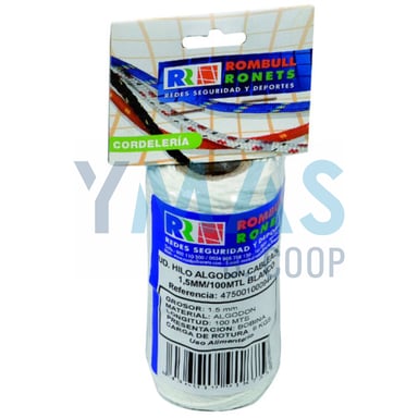 CUERDA ALGODON ALIMENTARIA 1.5MM 50M BLANCA