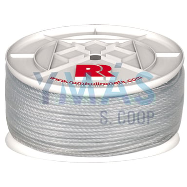 CUERDA CABLEADA PLASTIFICADA 4C 5MM 100M BLANCA
