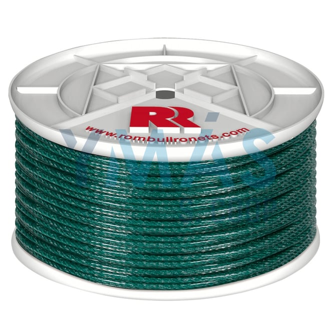 CUERDA CABLEADA PLASTIFICADA 4C 5MM 100M VERDE