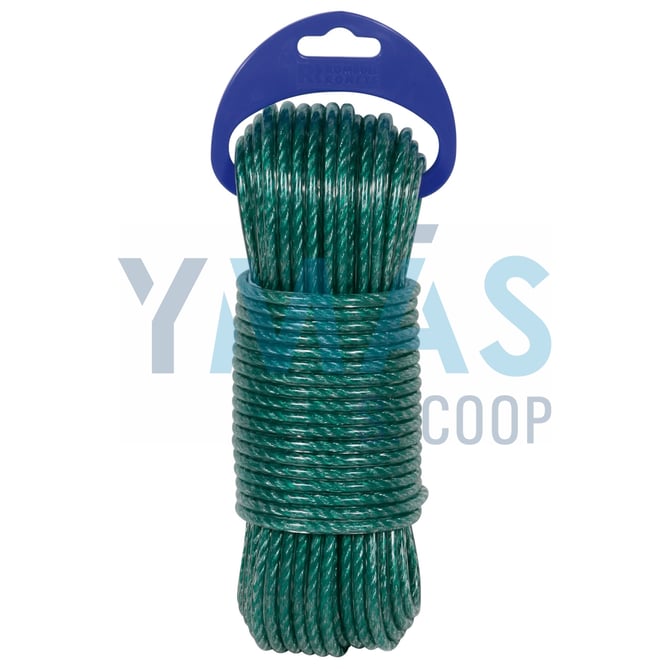 CUERDA CABLEADA PLASTIFICADA 4C 5MM 15M VERDE