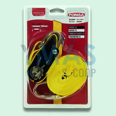 RATCHET 5M X 25MM 1T GANCHOS CERRADOS