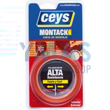 CINTA DOBLE CARA MONTACK AGARRE TOTAL 2,5MX19MM