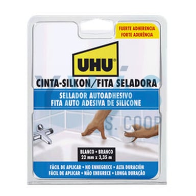 CINTA ADHESIVA SELLADORA UHU BLANCA 3.35M X 22MM