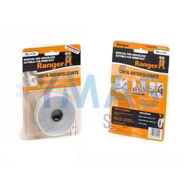 CINTA ANTIDESLIZANTE 5MX25MM BAÑO/DUCHA TRASPAREN