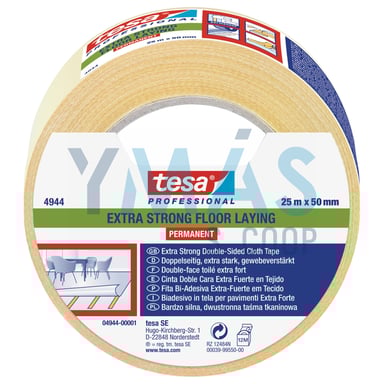 CINTA DOBLE CARA MOQUETAS EXTRA FUERTE 25M X 50MM