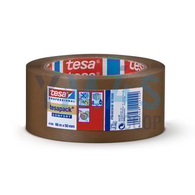 CINTA EMBALAJE PVC TESAPACK MARRON 66MX50MM