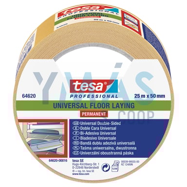 CINTA DOBLE CARA MOQUETAS 25M X 50MM