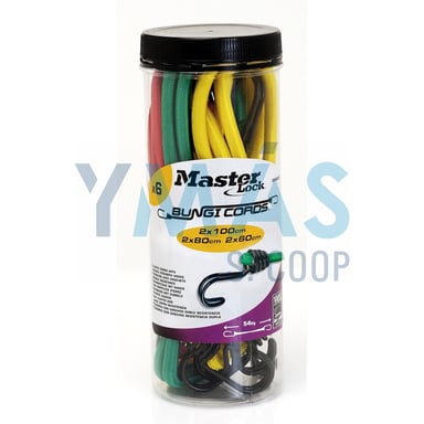 PULPO ELASTICO C/GANCHO 2X60CM+2X80CM+2X100CM 6UDS