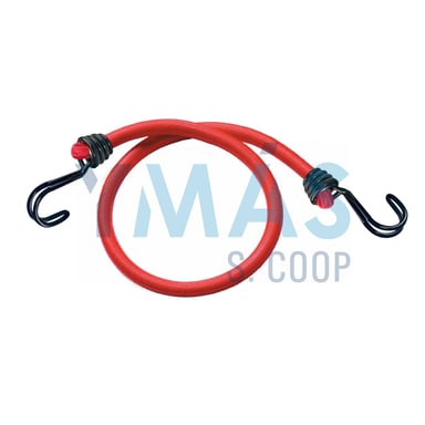 PULPO ELASTICO REDON.8MM 60CM ROJO C/GANCHO 2UDS